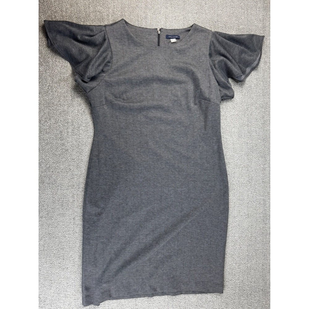Tommy Hilfiger Dress Size 14 Grey Herringbone Sheath Classic Career NEW